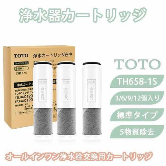 TOTO TH658-1S 浄水器兼用混合栓取替用 活性炭 カートリッジ 浄水器